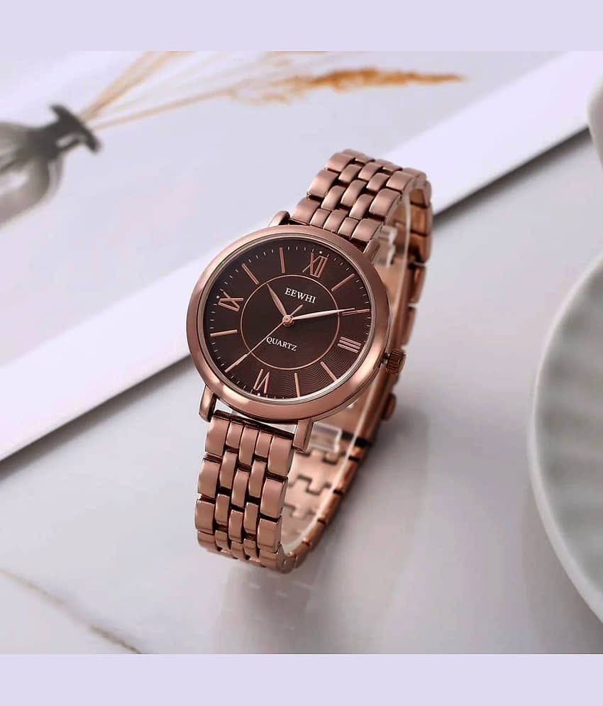 EEWHI Brown Metal Analog Womens Watch