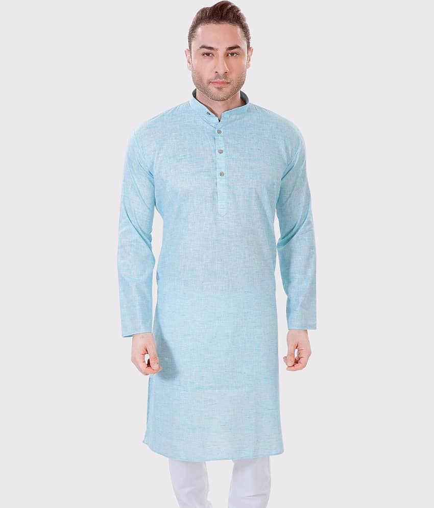 Maharaja - Green Linen Men's Regular Kurta ( Pack of 1 )