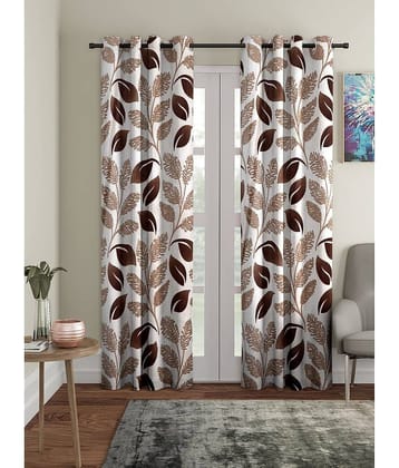 Cortina - Nature Printed Room Darkening Eyelet Curtain-5 Ft-pack of 2