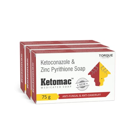 Ketomac Bathing Anti Fungal Soap For Healthy And Glowing Skin 75g-Pack of 3