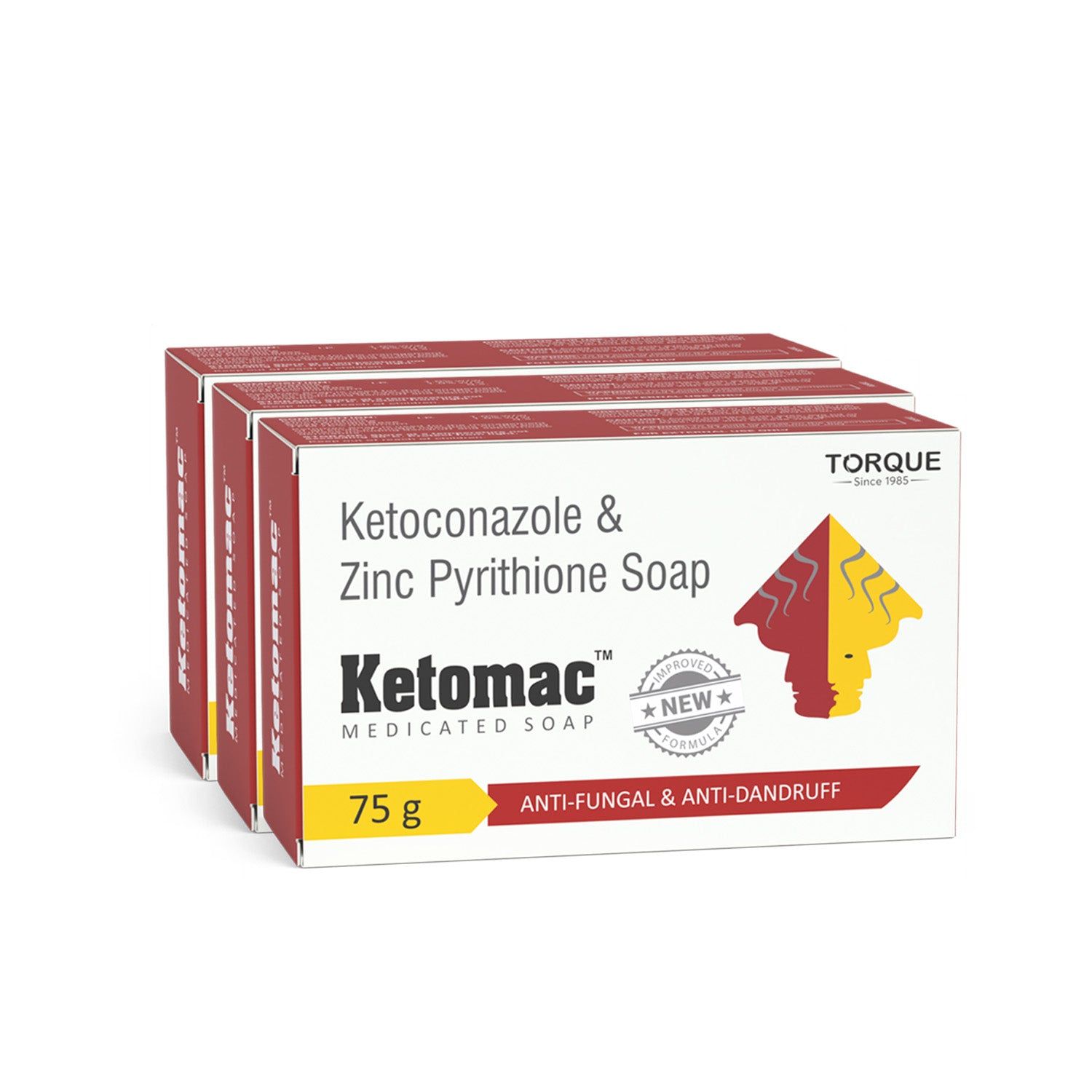 Ketomac Bathing Anti Fungal Soap For Healthy And Glowing Skin 75g-Pack of 3