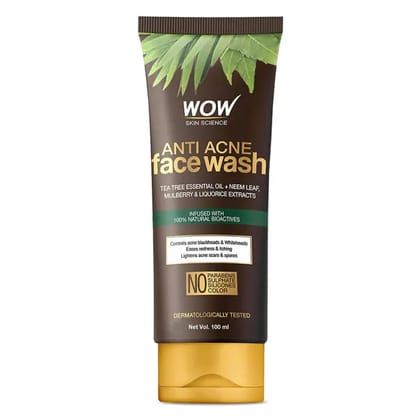 WOW Skin Science ANTI ACNE FACE WASH Tube (100 ML)-100 ML