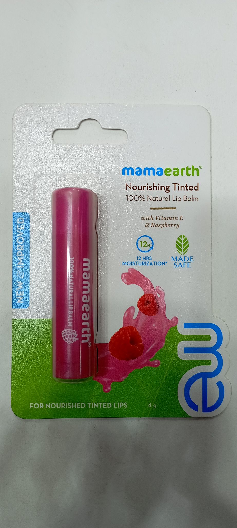Mamaearth natural lip balm vitamin E & raspberry 4g