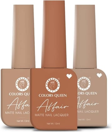 Colors Queen Affair Nail Polish setof 3 (04 Rusty Cinemon 30 Amber Wood 38 Espresso )