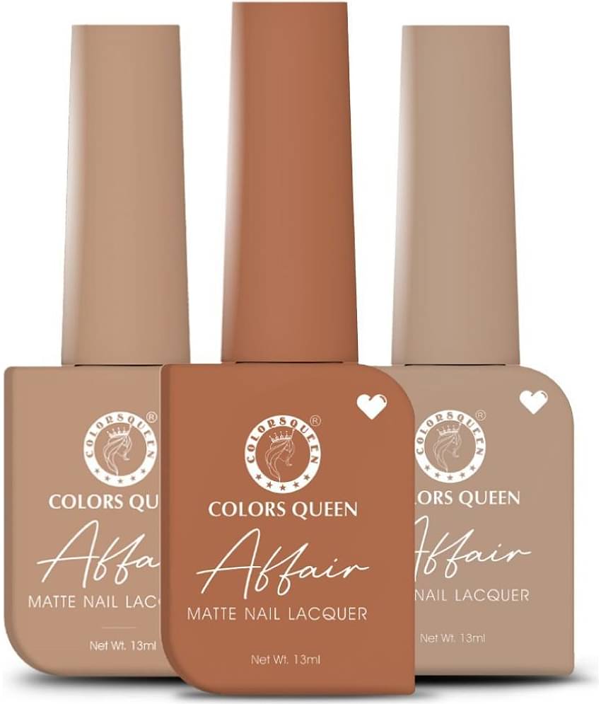 Colors Queen Affair Nail Polish setof 3 (04 Rusty Cinemon 30 Amber Wood 38 Espresso )
