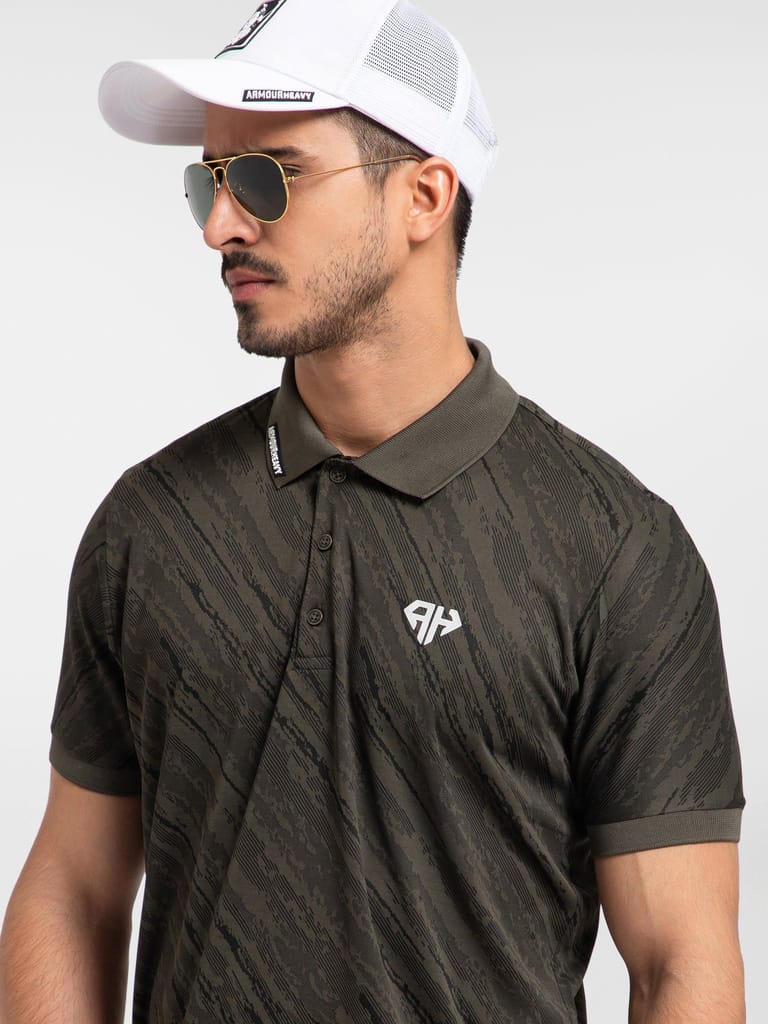 AH Military Olive Camo Polo