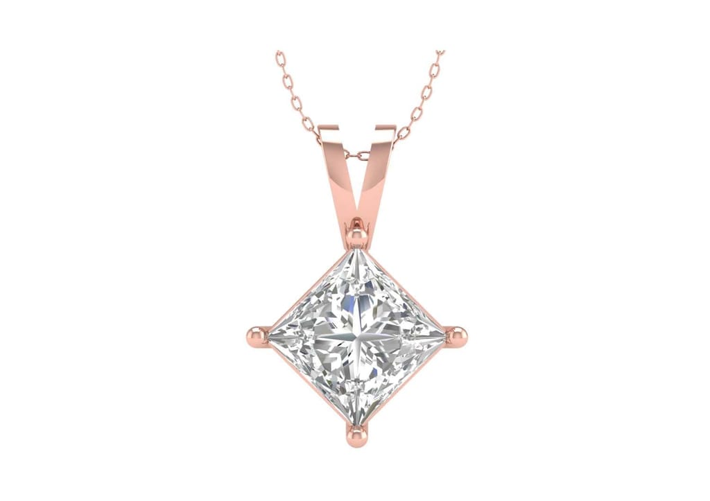 Classic Princess Solitaire Necklace