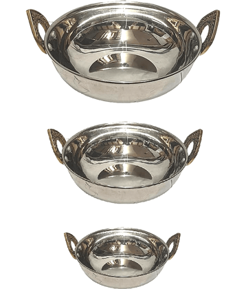Dynore Stainless Steel Non coated Deep Kadhai 1 mm ( 0.7 ) L