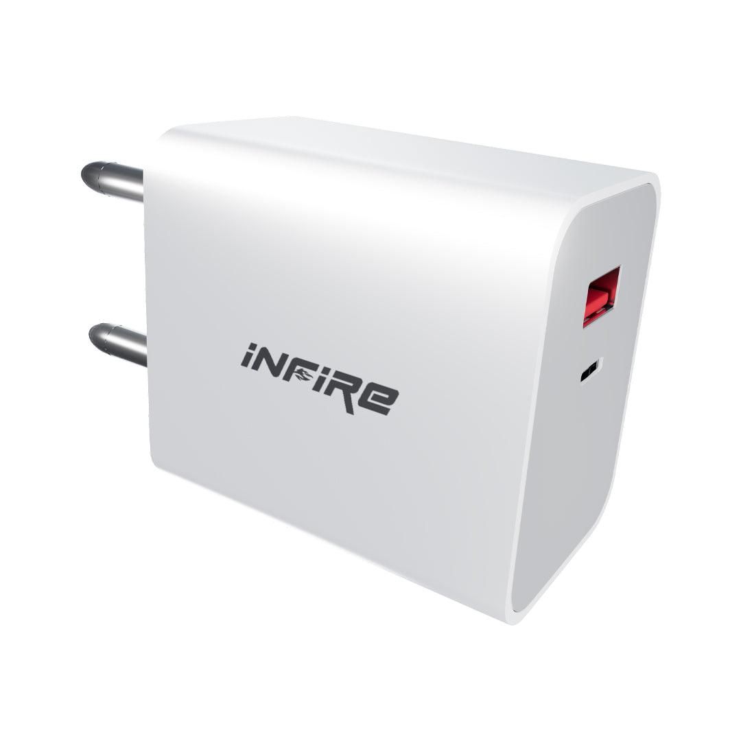Turbo 20W Dual Port USB & Type C PD Fast Adapter-White