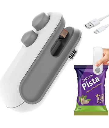 Bhavyta White Plastic Sealing Machine 2 in 1 USB Rechargeable Bag Sealer ( Set of 1 )