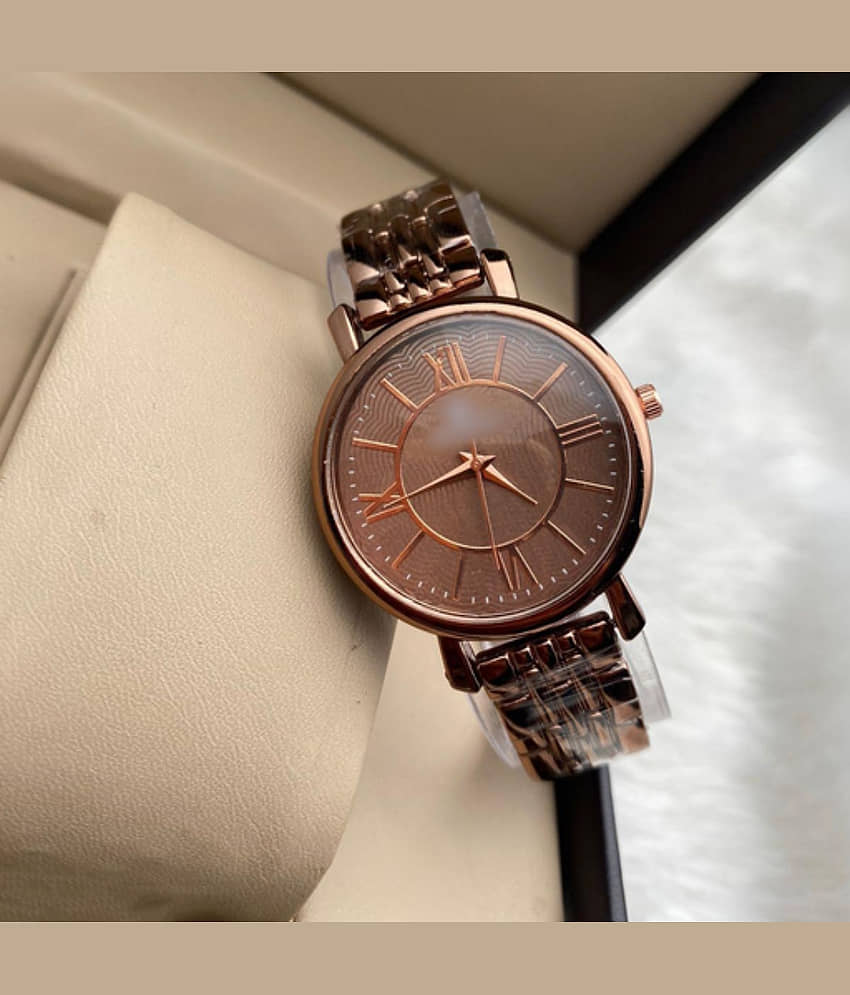 EEWHI Brown Metal Analog Womens Watch
