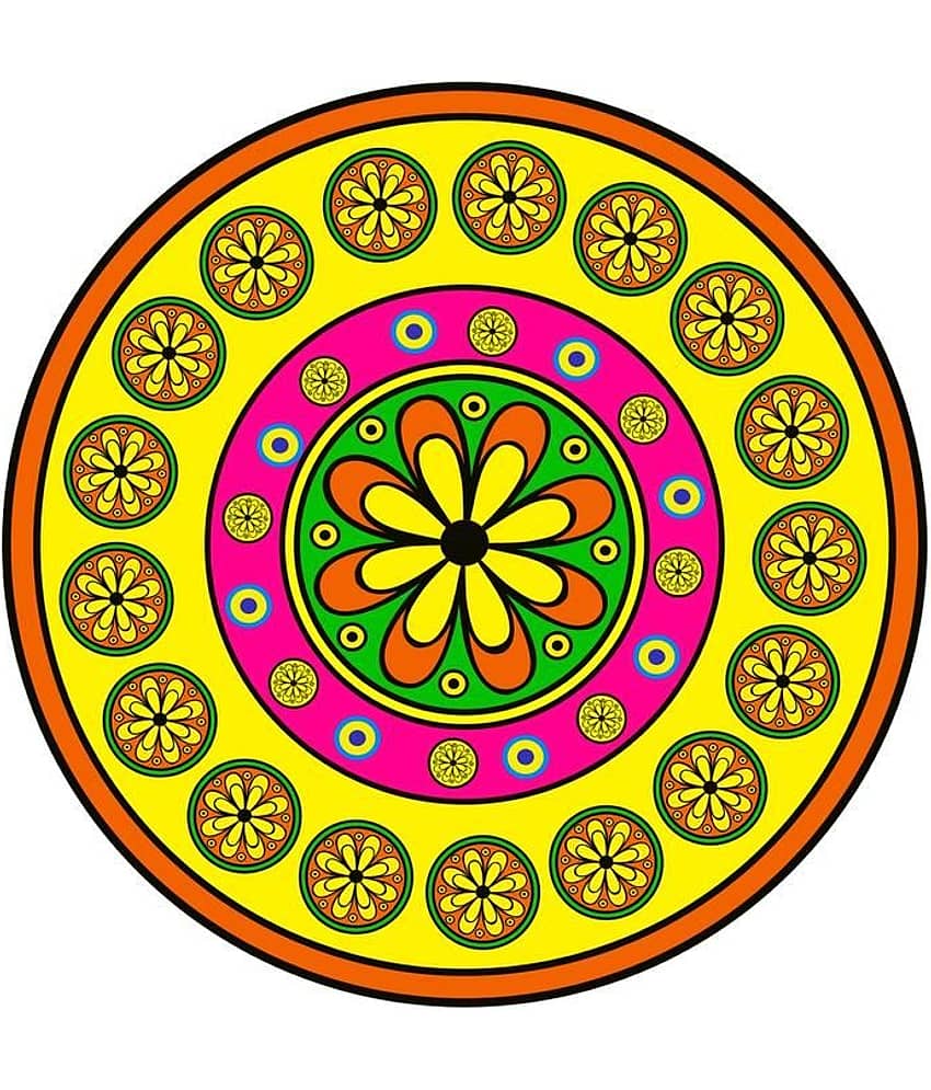 Decor Villa Multicolour Paper Rangoli - Pack of 1