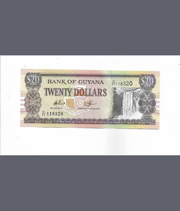 SUPER ANTIQUES GALLERY - GUYANA 20 DOLLAR RARE 1 Paper currency & Bank notes