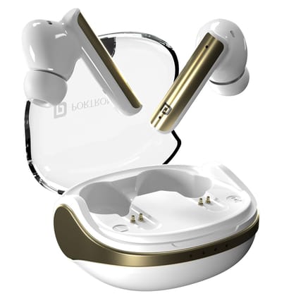 Portronics Harmonics Twins S7 True Wireless in Ear Earbuds with 35Hrs Playtime (White)