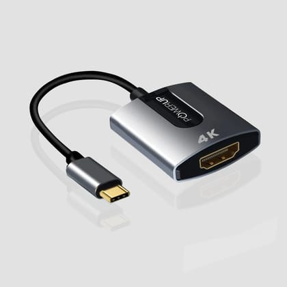 POWERUP Mini Type C To HDMI Adapter Cable 12 cm - Gunmetal