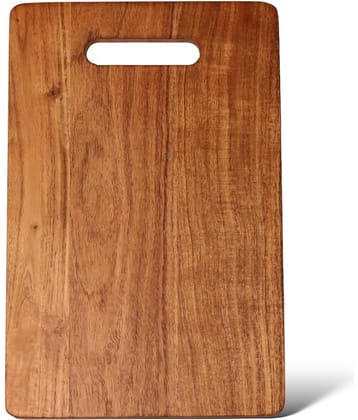 KTU Brown Wood Wooden Chopping Board, 33x21.5x1.5 cms ( Set of 1 )
