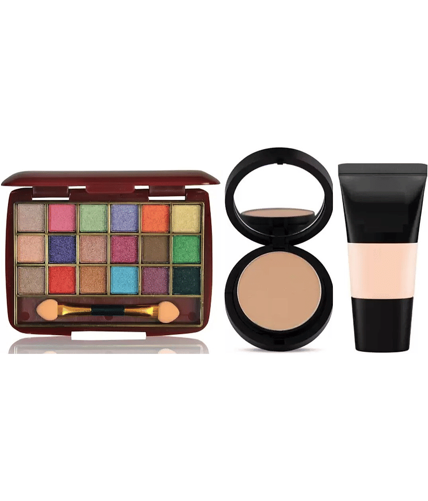 swenky eyeshadow with compact & foundation (Pack of 3)