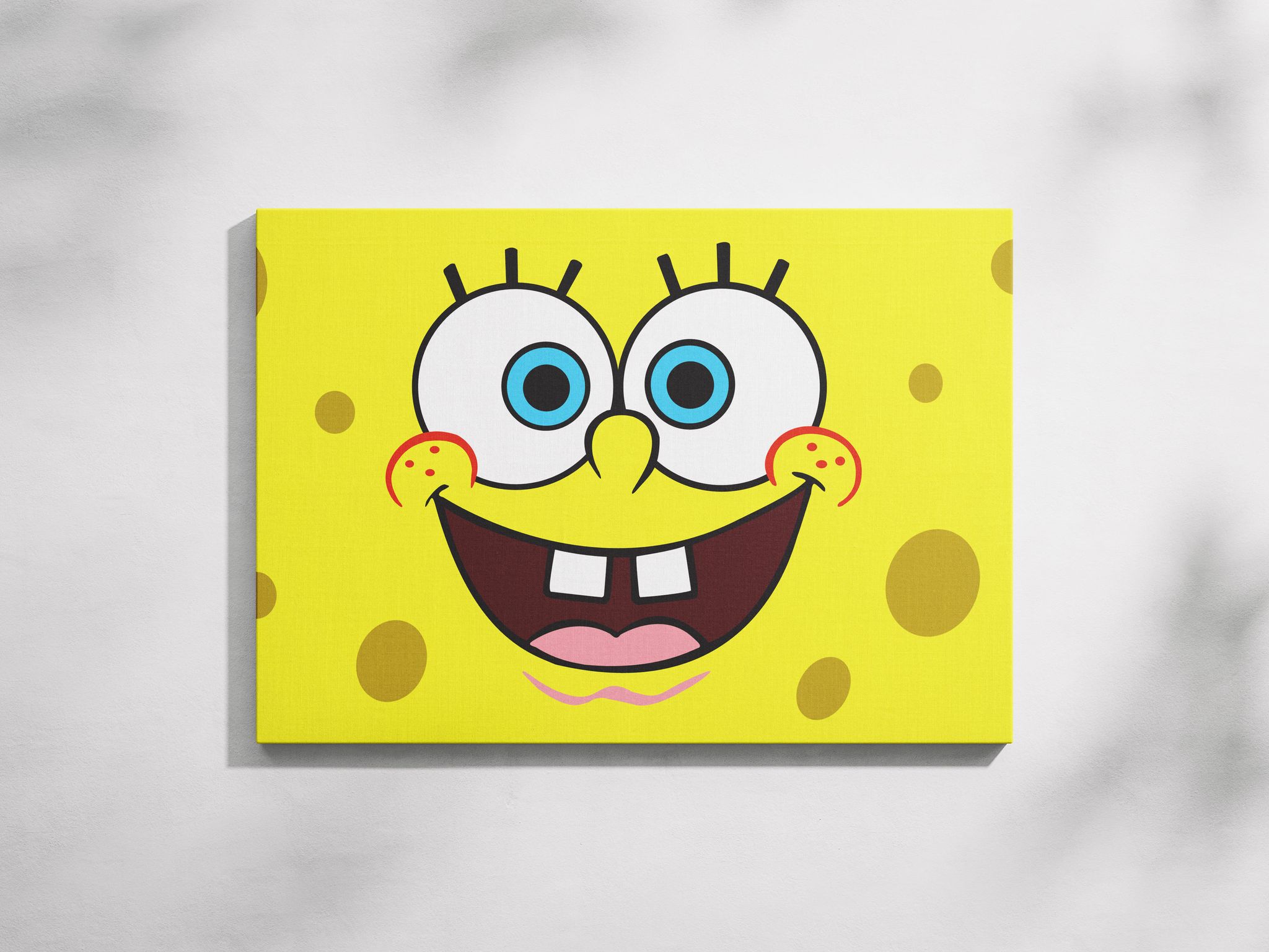 Furnishub SpongeBob SquarePants Full Screen Face | Vibrant Cartoon Art Print | Wall Decor for Fans of the Beloved Animated Character