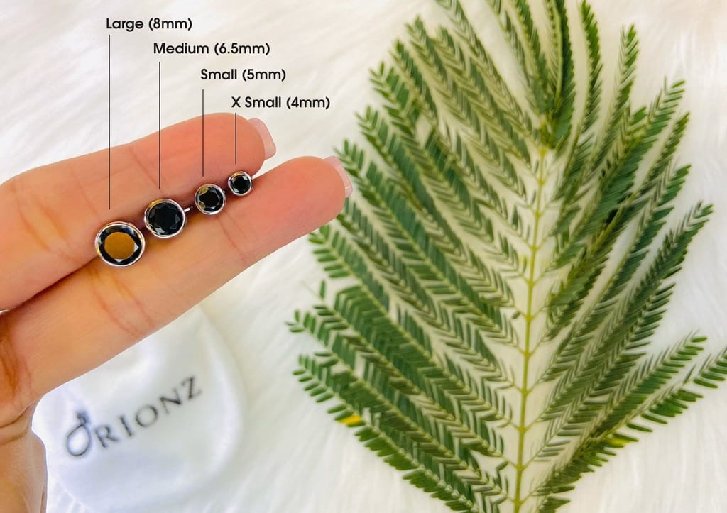 Black Brilliant Bezel Men's Ear Stud (1 Pc Only)