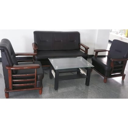 Golden Visitors - Wooden Sofa Set with Centre Table - 3,1,1 (CS-Woodnika)