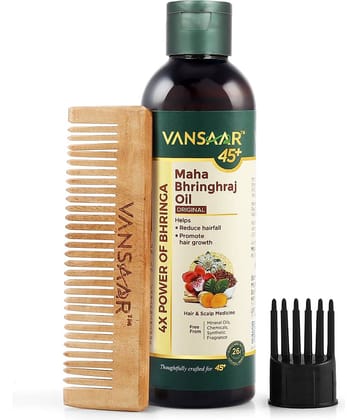Vansaar 45+ Original Maha Bhringhraj Oil,Reduces Hair Fall,Free Kacchi Neem Comb 200ml