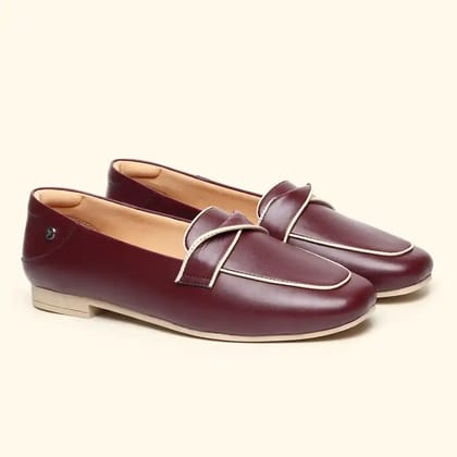 Bliss Loafers 007 for Women-Maroon / 3