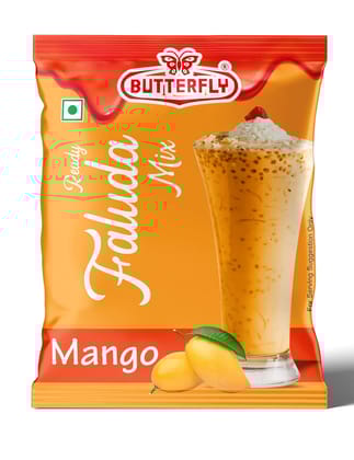 Butterfly Ready Faluda Mix (Mango Pouch) (Weight - 90g) by Butterfly Dessert Mixes and Bakery Needs.