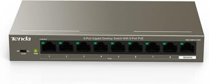 Tenda TEG1109P-8-102W 9-Port Gigabit PoE Switch with 8 PoE Ports, 102W, Plug & Play, Lightning Protection, Metal Housing