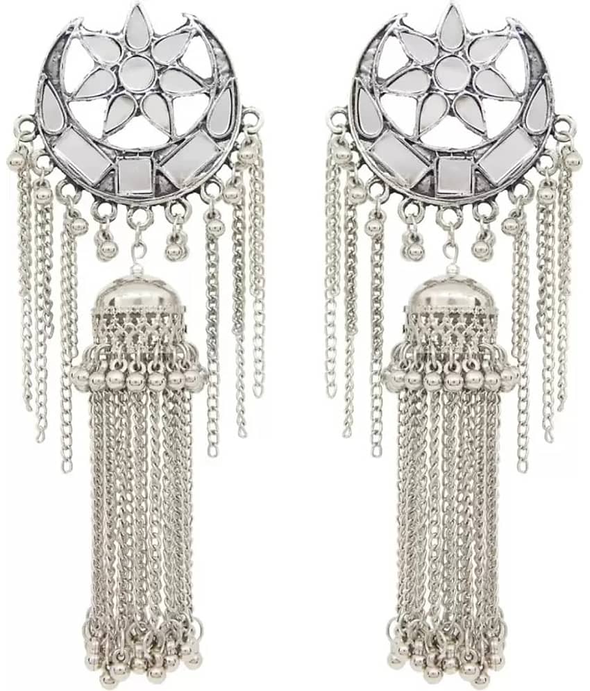 Samridhi DC Silver Jhumki Earrings ( Pack of 1 )