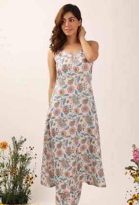 Lilybeth Floral Chintz Aline Kurta Dress-S