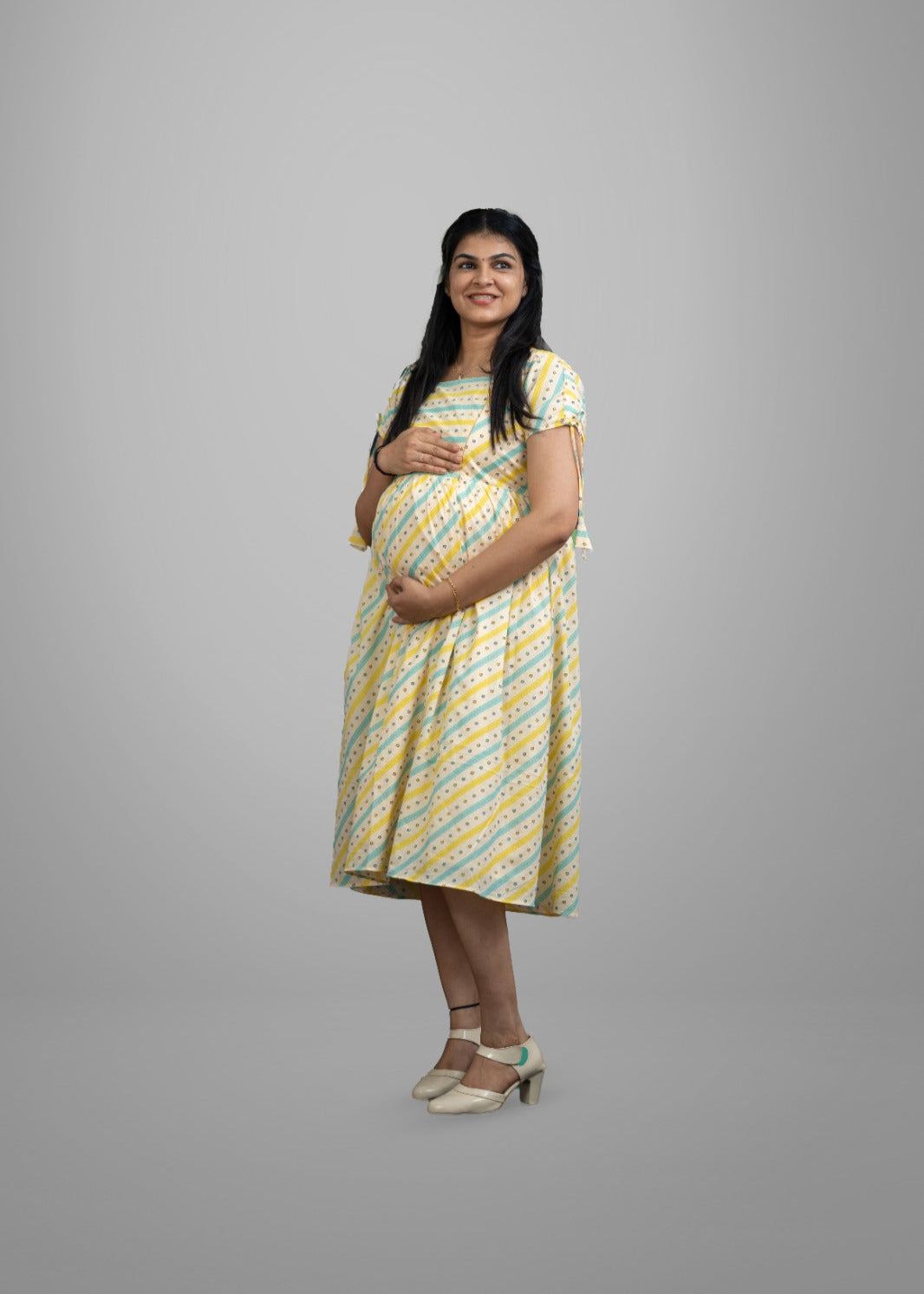 Soft Dobby Cotton Floral Frock With Designer Yoke (Copy) - Sleeveless