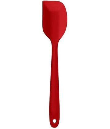 Baskety Silicone Spatula With Stainless Steel Core Flipper Spatula ( Pack of 1, Red)