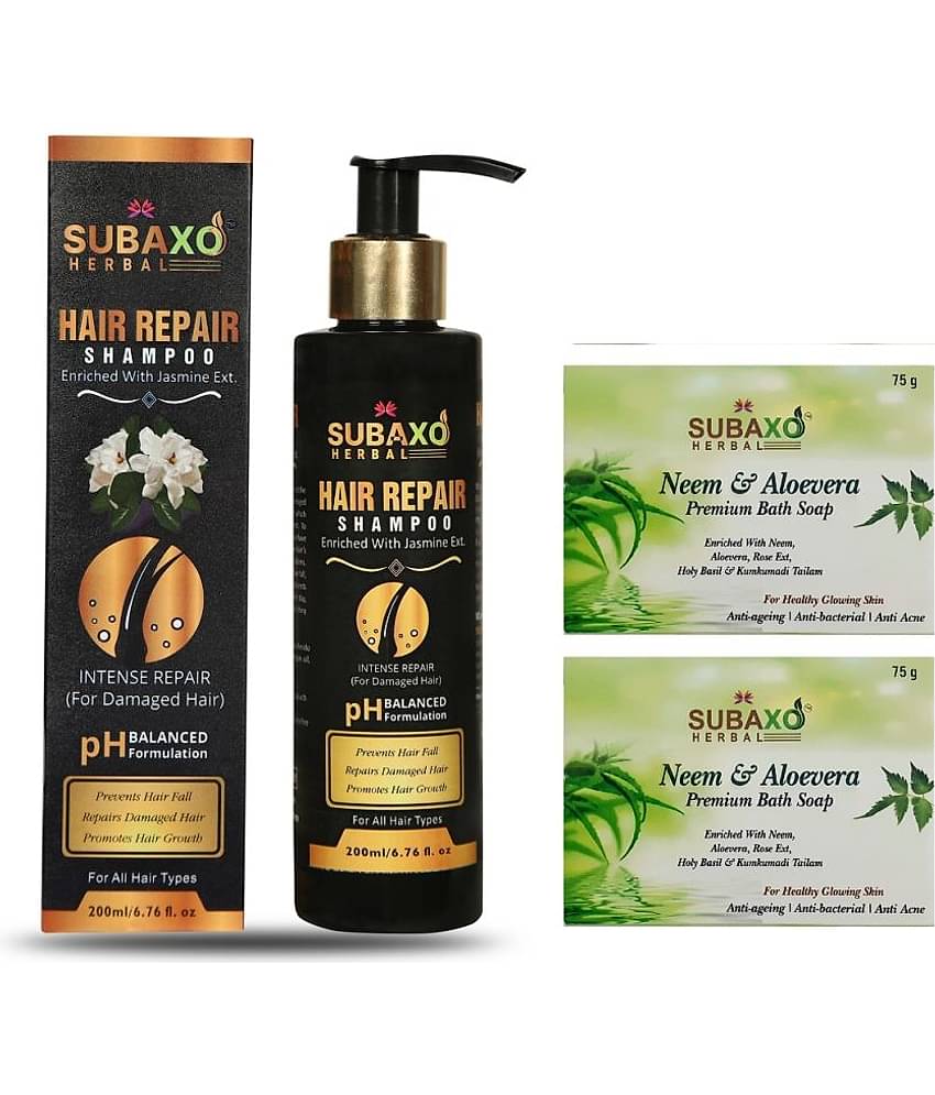 Herbal Hair Repair Shampoo 200 Ml & Neem/Aloevera Soap 2 Pc Each 75 G