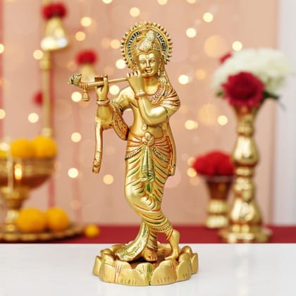 Brass Krishna Colour Statue (BSMAS427 C)