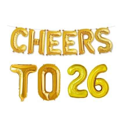 Balloonistics Cheers to 26 Foil Balloon for Birthday and Anniversary