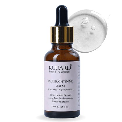 Kuuard Face Brightening Serum | Treats Uneven Skin Tone with Advanced Glowing Formula & Improves Skin Texture | Alpha Arbutin & Probiotics