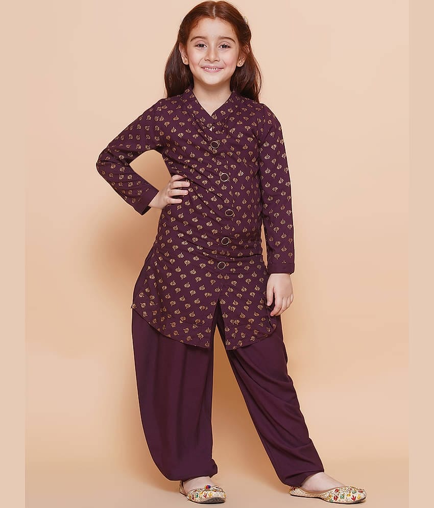 Arshia Fashions Girls Rayon Patiala Kurta Set ( Pack of 1 , Blue )