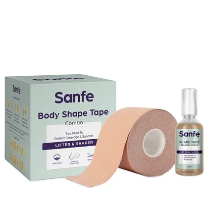 Sanfe Body Shape Tape Combo, 5m+50ml, Body Tape for Women, Backless Outfit Styling
