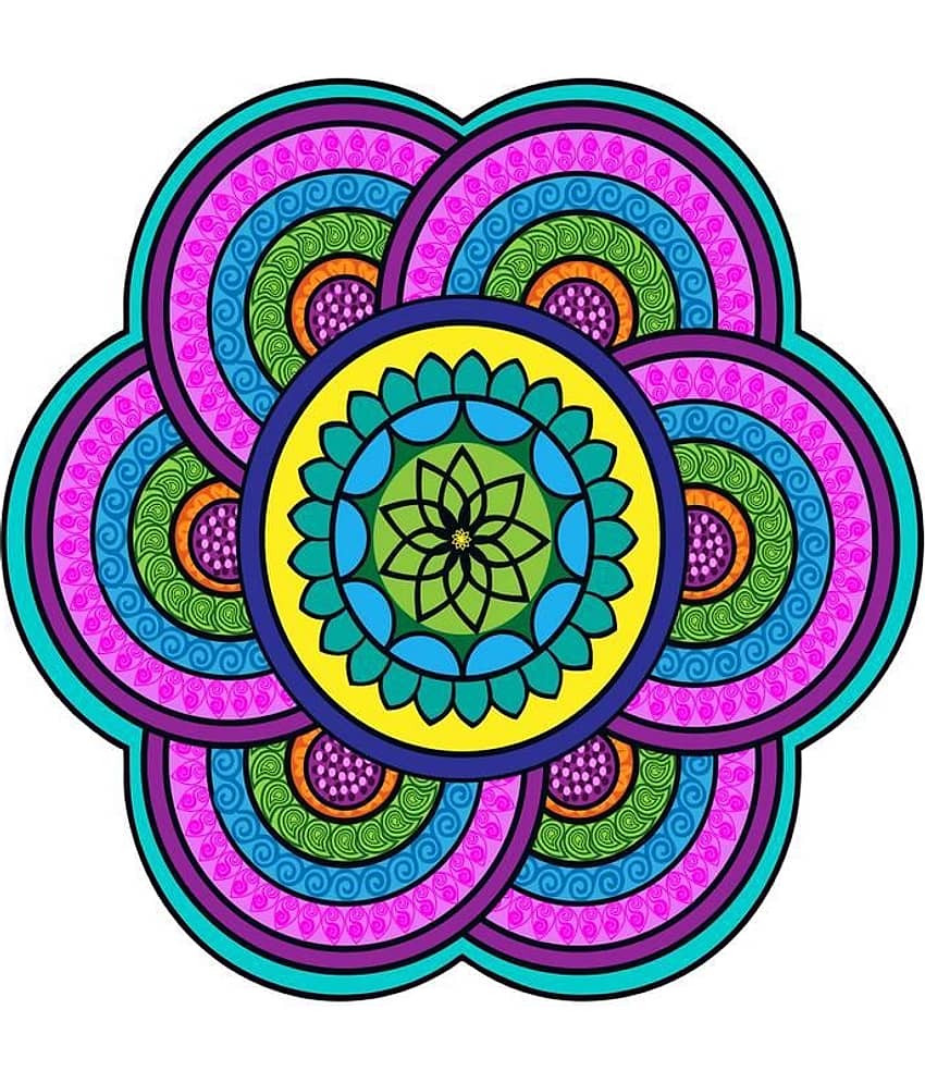 Decor Villa Multicolour Paper Rangoli - Pack of 1