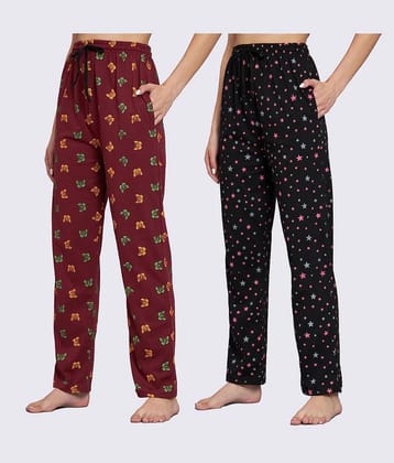 Canblar Multicolor Cotton Womens Nightwear Pajamas ( Pack of 2 ) - None
