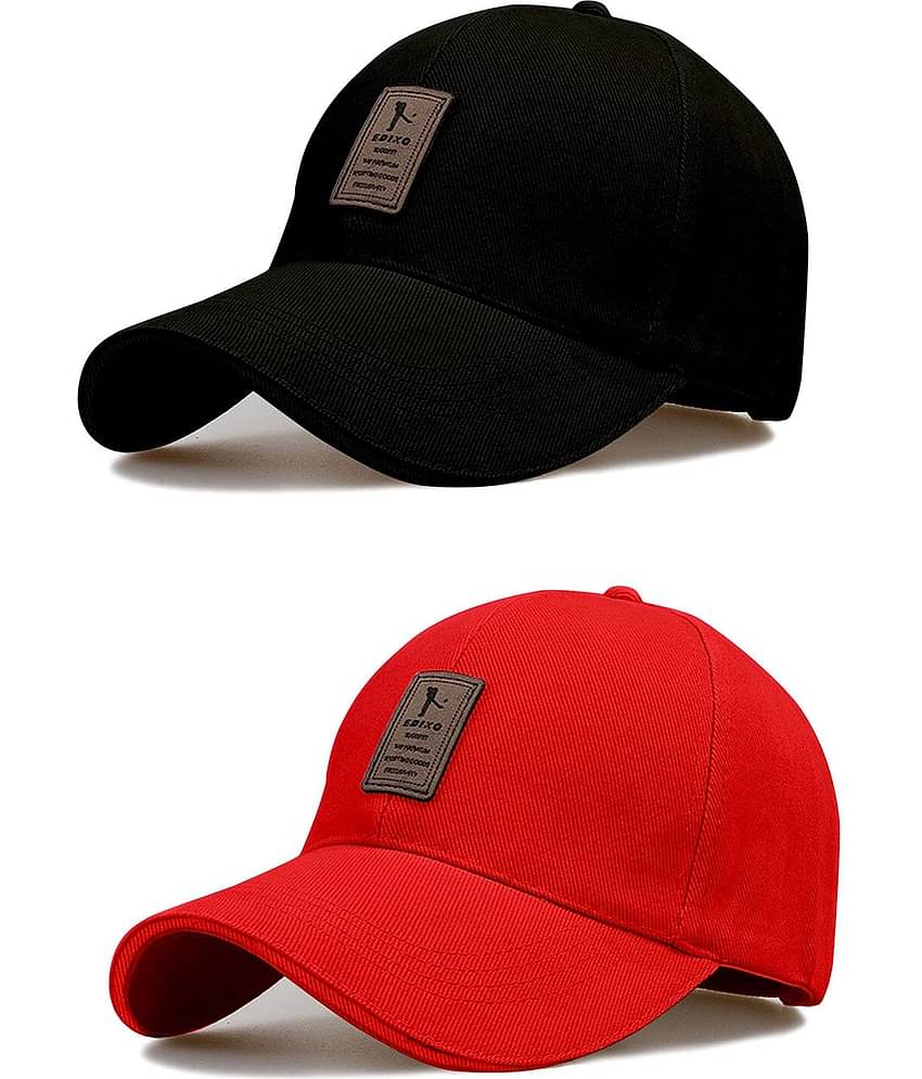 Alamos Pack of 2 Cotton Men's Cap ( Red )
