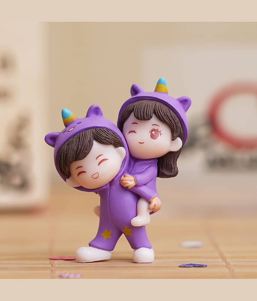eCraftIndia Multicolor Resin Couple Figurine