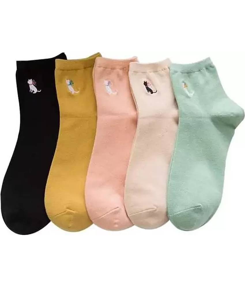 Cavenders Pack of 5 Unisex Cotton Ankle Length Socks ( Multicolor )