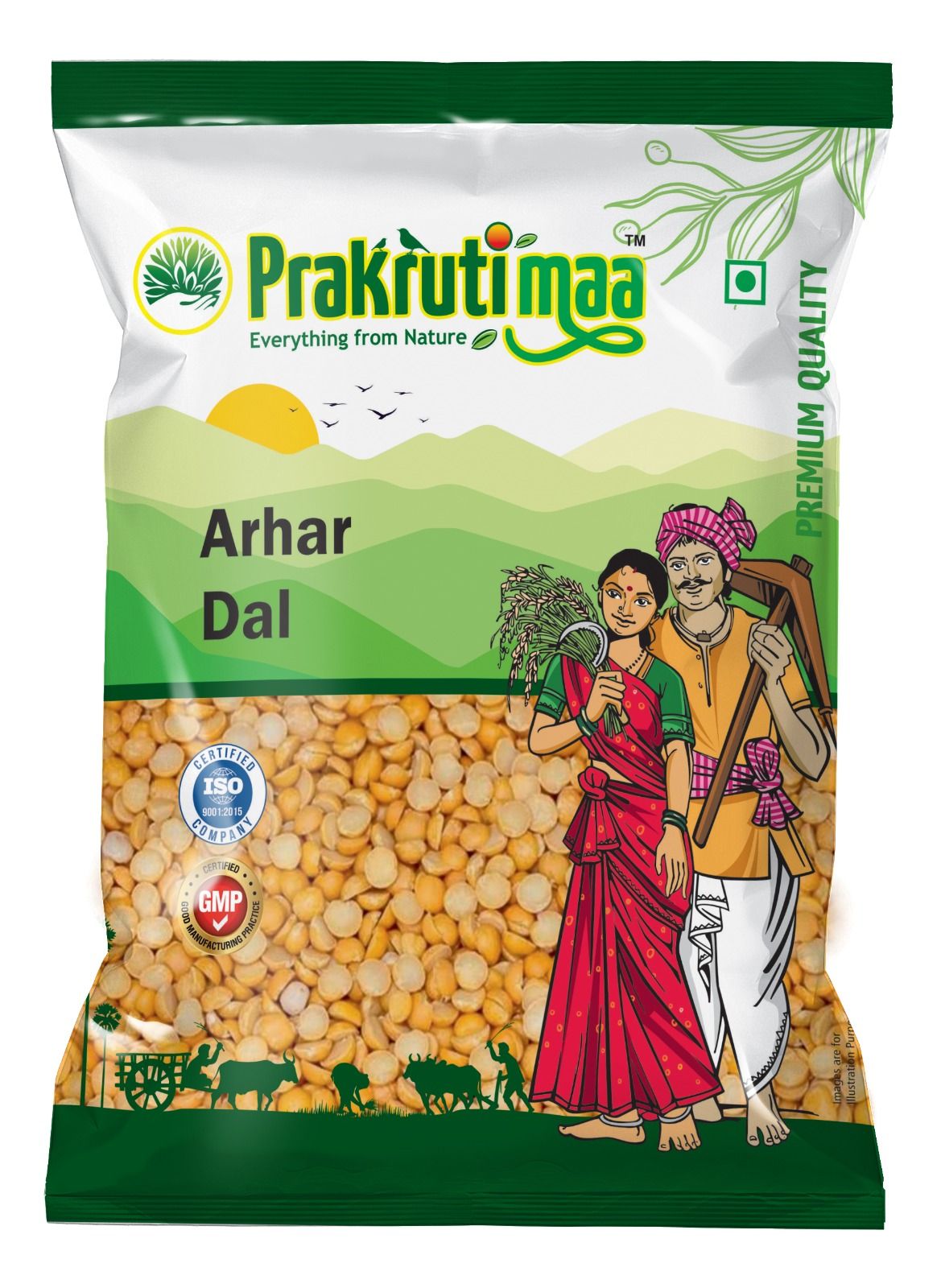 Prakrutimaa Premium Arhar Dal (1Kg) | Unpolished, Naturally Grown Toor Dal