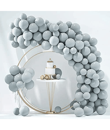 Jolly Party Premium Quality Pastel silver  Balloons Latex Party Balloons (Pack Of 50pc)