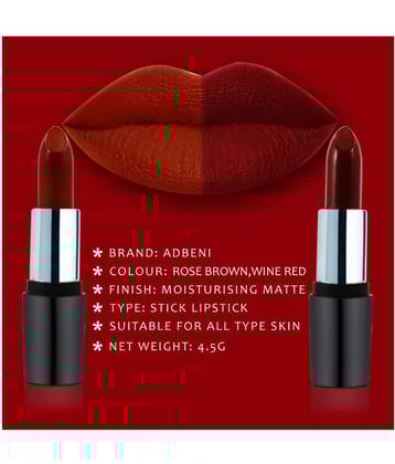 Adbeni Moisturizing Lipstick (Toya-001B-122-114) Multi Pack of 2 4 g