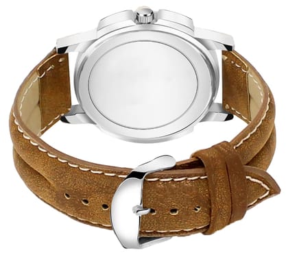 White Round Analog Watch for Men LR63