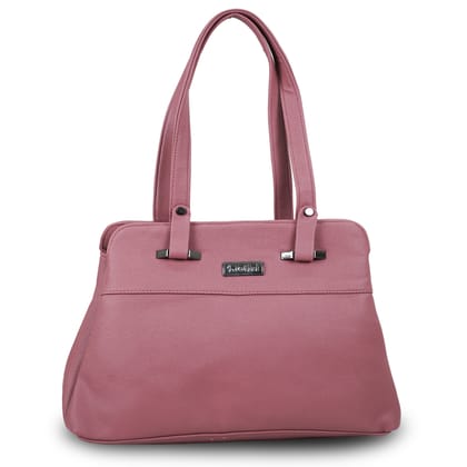 Jothi Sena Premium Women's Handbag | Multi-Compartment Synthetic Leather Tote | Saffiano-Style Texture | Matte Finish | Soft Base | Pink