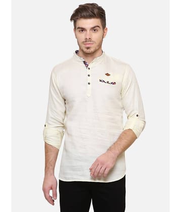 Kuons Avenue - Cream Cotton Men's Regular Kurta ( Pack of 1 )