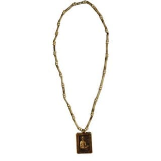 100 Real Sacred Veer Hanuman Printed Tulsi and Wood Mix Kanthi Mala